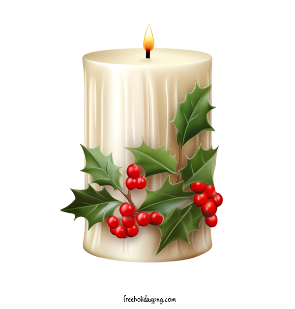 Transparent Christmas Christmas candle holly wreath for Christmas candle for Christmas