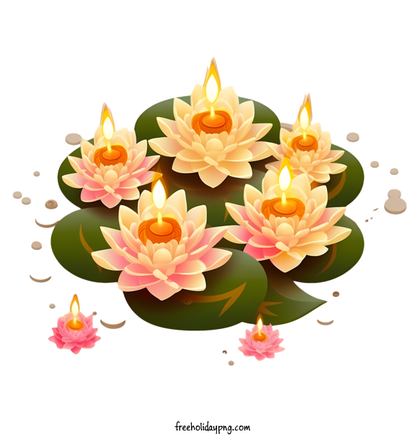 Transparent Diwali Diwali Lamp lotus flower water lily for Diwali Lamp for Diwali