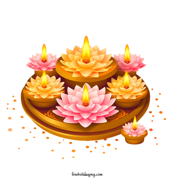 Transparent Diwali Diwali Lamp lotus flower festival for Diwali Lamp for Diwali