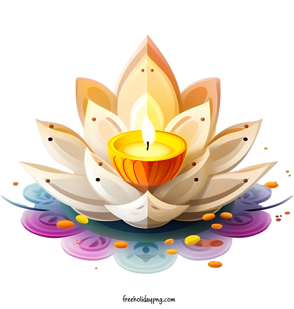 Transparent Diwali Diwali Lamp lotus flower colorful for Diwali Lamp for Diwali