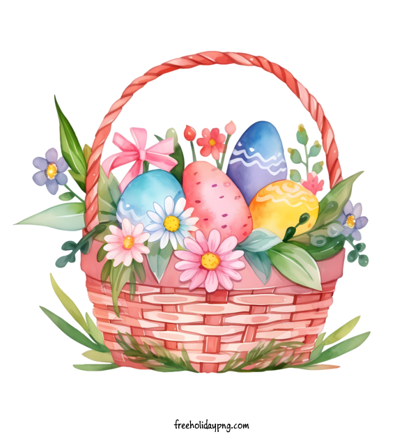 Transparent Easter Easter basket watercolor easter for Easter basket for Easter