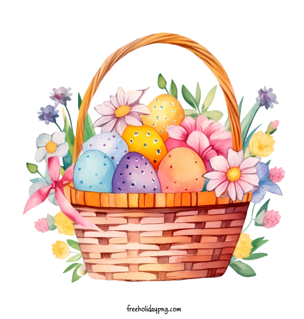 Transparent Easter Easter basket flowers easter eggs for Easter basket for Easter