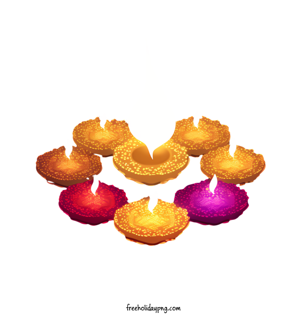 Transparent Diwali Diwali Lamp flower glow for Diwali Lamp for Diwali