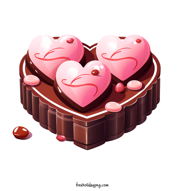 Transparent Valentine's Day Chocolates pink cake heart shape for Chocolates for Valentines Day