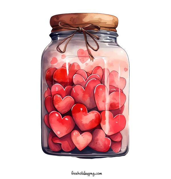 Transparent Valentine's Day mason jar heart red for mason jar with heart for Valentines Day