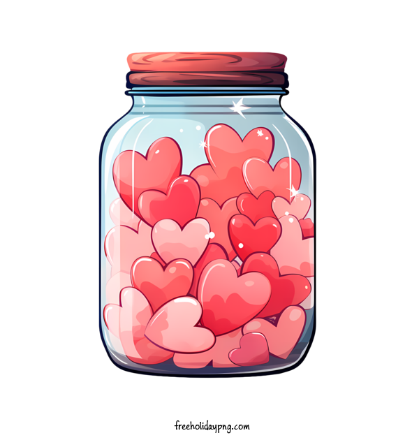 Transparent Valentine's Day mason jar heart heart for mason jar with heart for Valentines Day
