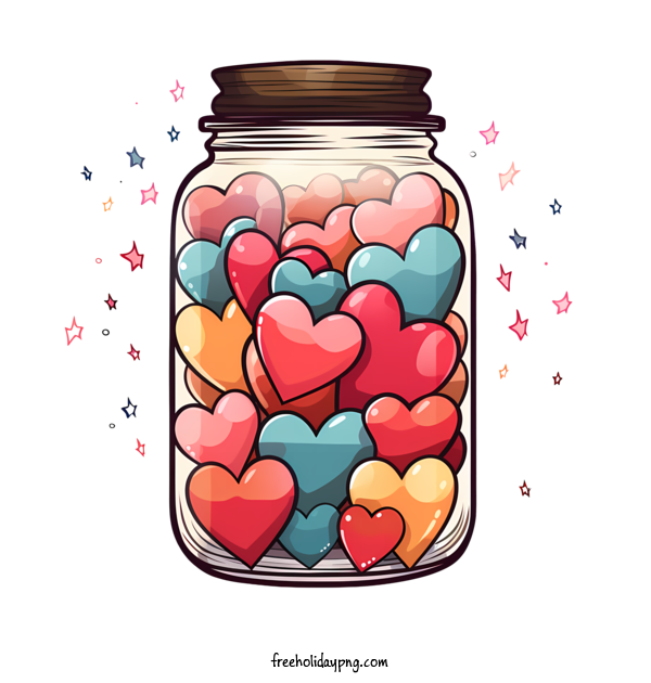 Transparent Valentine's Day mason jar heart Heart for mason jar with heart for Valentines Day